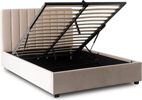 Łóżko 160x200 MARI Welurowe Kremowe