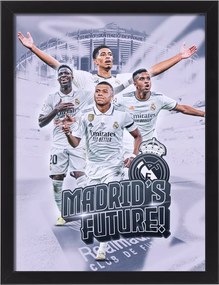 Real Madrid kép keretben Mbappé Jude Vini ajándék falikép 30x20 cm
