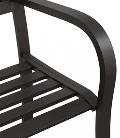 fekete acél kerti pad 125 cm