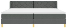 Boxspring ágy matraccal - Sötétszürke 200 x 200 cm - Textil