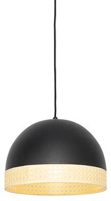 Keleti függőlámpa fekete rattannal 30 cm - Magna Rotan