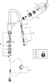 GROHE 31483DC2 - CONCETTO mosogató csaptelep, rozsdamentes acél