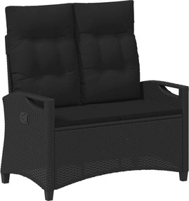 vidaXL Kerti pad párnával Fekete 105 x 60 x 112 cm Acél és poliészter