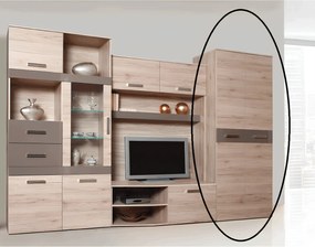 Nappali bútor, tölgy san marino/latte magasfényű HG, ASSOR