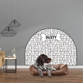 PIPPER. Védő textil falmatrica – Ív – Kutyák Méret: 83x60cm, Indíték: névvel