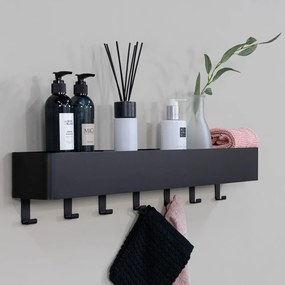 Fekete fali acél fürdőszobai polc Multi – Spinder Design