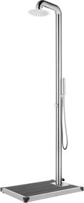 vidaXL rozsdamentes acél kerti zuhany szürke aljjal 230 cm