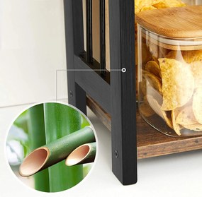 Bambusz fűszertartó polc, Tárolóállvány, Konyhai polcok, bambuszállvány