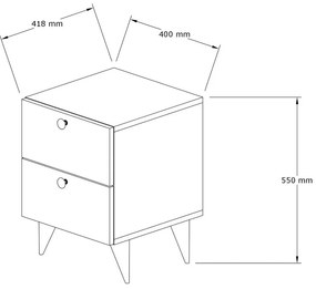 Kada Walnut 2 éjjeliszekrény