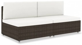 vidaXL 2 személyes barna elemes polyrattan kanapé