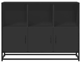 fekete szerelt fa tálalószekrény 100x35x76 cm