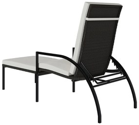 2 db barna polyrattan napozóágy lábtartóval