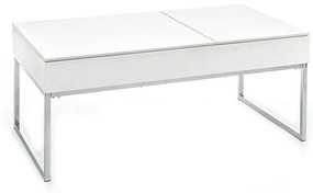 Fehér dohányzóasztal fehér asztallappal 60x110 cm Celinda – Tomasucci