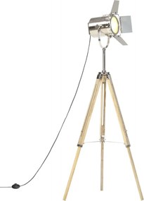 vidaXL háromlábú tömör mangófa állólámpa 140 cm