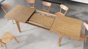 Mazzoni BARI Természetes Tölgy 180x90 cm (+2 db 45 cm-es bővítőlap) - 270 CM-IG BŐVÍTHETŐ JAPÁN/SKANDINÁV STÍLUSÚ FA ASZTAL
