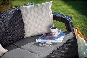 Sötétszürke műrattan kerti kanapé Corfu – Keter