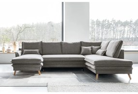 Szürke kinyitható sarokkanapé (jobb oldali-U alakú) Charming Charlie – Miuform