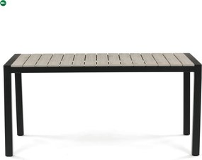 Kerti asztal 160x90 cm, alumínium, polywood, fekete, AZT-S1514 BK
