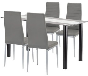 Denton 4+1 étkező garnitúra szürke-szürke