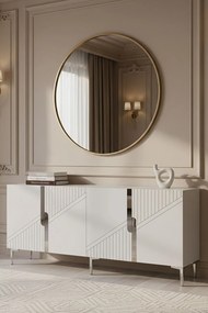 Evva komód, fehér-ezüst, 125 cm