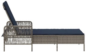 Napozóágy Szürke PE Rattan 157 x 55 x 92 cm Összecsukható