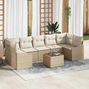 vidaXL Kanapé Szett párnával Beige és krém 55 x 55 x 37 cm polirattan