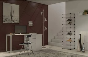 Cipőtároló doboz 10 db moduláris tárolódoboz, fehér 43x31x173cm