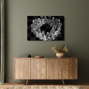 Kép - fekete-fehér sakk (90x60 cm)
