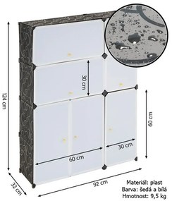 Gazdaságos kialakítású fiókos polc fekete és fehér