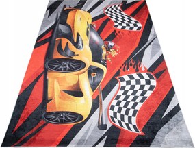 Gyerek Szőnyeg Színes 120x170 Autós sakktábla