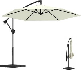 Outsunny konzolos napernyő Ø≈295 cm, tekerős zár, tölthető súlyok – krémfehér | Aosom