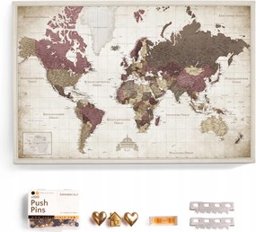 Vászonkép Parafatábla Európa világtérkép Pinezki 90 x 60 cm