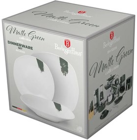 BerlingerHaus 18 darabos tányérkészlet Matte Green, fehér-zöld