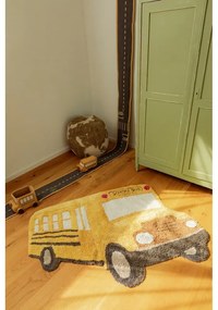 Okkersárga mosható-kézi szövésű pamut gyerek szőnyeg 90x130 cm School Bus – Lorena Canals