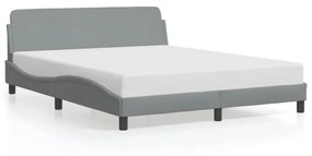 világosszürke szövet ágykeret Dover 160 x 200 cm