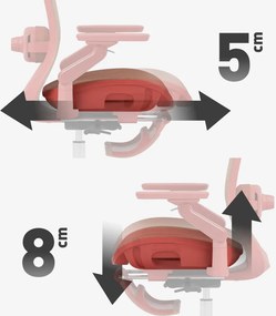 LeadPro Irodai forgószék, masszázs funkció, 3D deréktámasz és lábtartó, 4D fejtámla, háló, piros