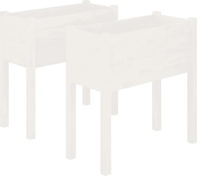 vidaXL 2 db fehér tömör fenyőfa kerti virágtartó 70 x 31 x 70 cm