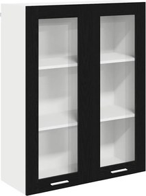 vidaXL Függő szekrény tárolóval Fekete tölgy 80 x 31 x 100 cm Faanyag
