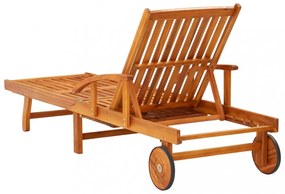 2 db tömör akácfa napozóágy asztallal és párnákkal