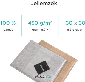 CARRARA törölköző szett 30x30 cm világosszürke 100% pamut, 3 db