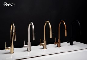 Rea Fresh, mosogató csaptelep kihúzható kifolyóval, csiszolt acél, REA-B9146