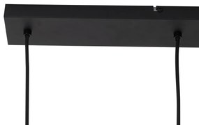 Modern függeszték lámpa fekete füstüveggel 4-lámpás - Dame