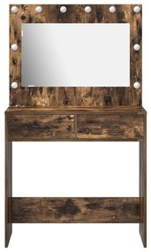 öltöztető asztal LED világítással Füstölt tölgy 78.5x41x135 cm