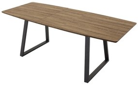 Asztal Dallas 172Barna, Fekete, 75x85x160cm, Hosszabbíthatóság, Közepes sűrűségű farostlemez, Fém