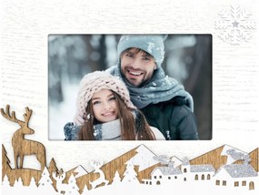 Karácsonyi képkeret 10x15 karácsonyi ajándék rénszarvassal