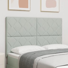 LED fejtámla gyémánt blokkok dizájn világosszürke 160 cm velvet