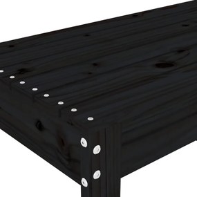 fekete tömör fenyőfa kerti pad 80x38x45 cm