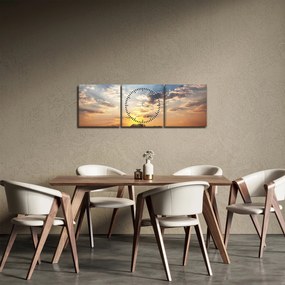 Kép - Elefántok a szavannán (órával) (90x30 cm)