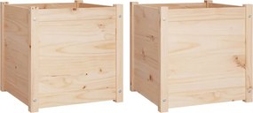vidaXL 2 db tömör fenyőfa kerti virágtartó 50 x 50 x 50 cm