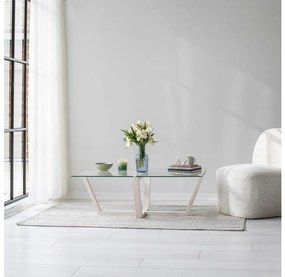 Kávésasztal AMALFI 35x105 cm fenyő/átlátszó